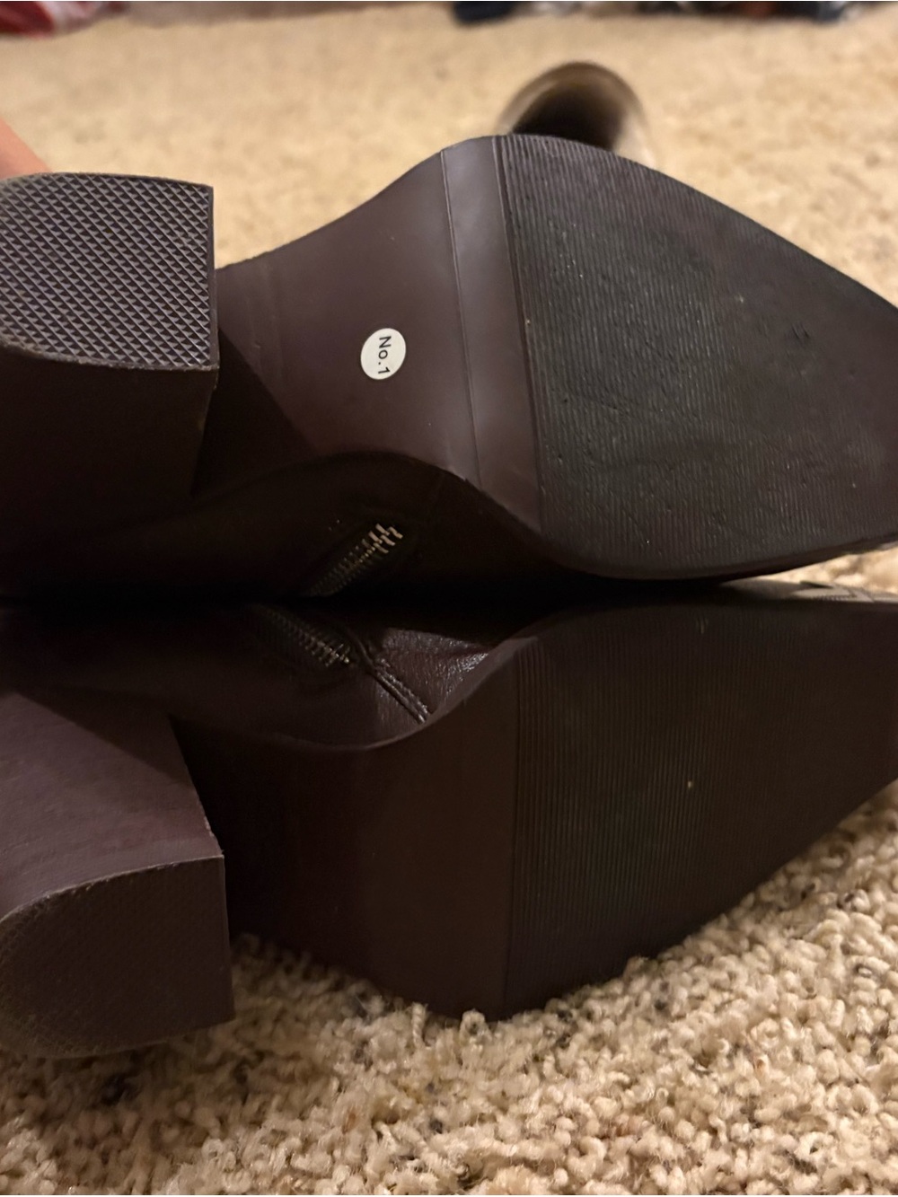 Chestnut Brown Western-Inspired Ankle Booties with Metal Toe Accent - Picture 4 of 4